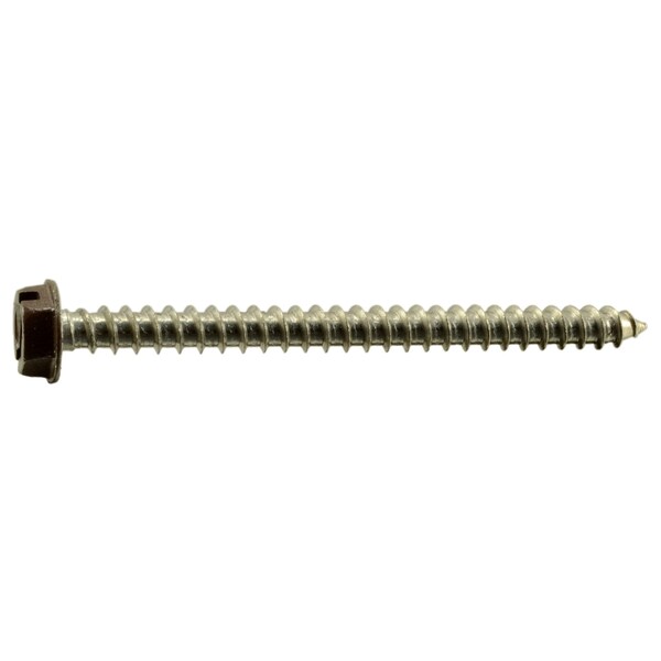 Midwest Fastener Sheet Metal Screw, #10 x 2-1/2 in, Painted 18-8 Stainless Steel Hex Head 8 PK 71075 - main